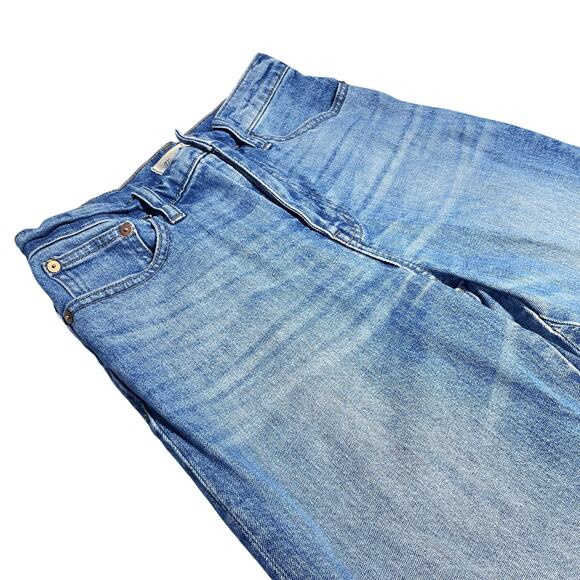 MADEWELL Wide-Leg Crop Jeans Gusset Edition in Jerry Two-Tone Wash Size 26 - Picture 3 of 10